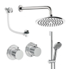 Crosswater MPRO Module inbouw regendoucheset – Ø20 cm hoofddouche – 2 hendels – glijstang 69.8 cm – badafvoer – chroom SW1472432