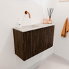 Mondiaz JOYA-DLUX 71.6cm toiletmeubel - ronding rechts kleur Walnut - Wastafel FAYE positie Links Zonder kraangat kleur Ostra. SW1422614
