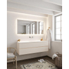 Mondiaz VICA ensemble de meuble de salle de bain - 150cm - meuble sous-vasque lin - 2 tiroirs - lavabo nuage milieu - sans trou de robinet version XL 60cm de haut SW1090487