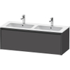 Duravit Ketho.2 Wastafelonderbouwkast - met 1 lade - voor dubbele wastafel - 128x48x44cm - met greep antraciet - grafiet mat SW772351