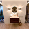 Mondiaz CIRO-DLUX Badkamermeubelset - 80x45x50cm - Solid surface wastafel Meli - 1 wasbak Midden - zonder kraangaten - 2 lades - Ruby SW1531786