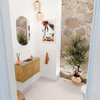 Mondiaz JOYA-DLUX 70cm toiletmeubel - kleur Oak - Wastafel FAYE positie Midden 1 kraangat kleur Arena. SW1423856