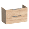 BRAUER Elevate meuble sous-lavabo peu profond 80 sans poignées rapportées 2 tiroirs à fermeture douce et 1 découpe pour siphon - Forest Wheat SW1200234