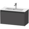 Duravit Ketho.2 Wastafelonderbouwkast - met 1 lade - 68x39x44cm - met greep antraciet - grafiet mat SW772358