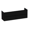 Saniclass New Future wastafelonderkast 160x46x55cm 4 softclose greeploze lades met 2 sifonuitsparingen MDF hoogglans Zwart SW372492 Saniclass New Future wastafelonderkast 160x46x55cm 4 softclose greeploze lades met 2 sifonuitsparingen MDF hoogglans Zwart SW372492