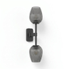 Astro Tacoma Twin Wandlamp/Plafondlamp - 230V - IP44 - ovaal - geribbeld - smoke glas - mat zwart SW1569683