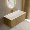 Mondiaz KURVE-DLUX Ensemble meuble de salle de bains - 100x46x40cm - 1 tiroir - lavabo solid surface - central - 1 trou de robinet - Dusk SW1415143