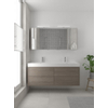 Bruynzeel Box badmeubelset 150x45cm 2 kraangaten 2 wasbakken 2 lades met spiegelkast met softclose composite orlando eiken SW384007 Bruynzeel Box badmeubelset 150x45cm 2 kraangaten 2 wasbakken 2 lades met spiegelkast met softclose composite orlando eiken SW384007