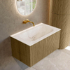 Mondiaz KURVE-DLUX Ensemble de meuble de salle de bains - 80x46x40cm - 1 tiroir - lavabo solid surface - central - sans trou de robinet - Dusk SW1414877