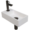 Ink Versus pack lave-mains – 36 x 18 x 9 cm – polystone blanc – perçage à gauche – robinet gunmetal SW439514
