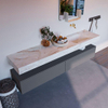 Mondiaz ALAN-DLUX Ensemble de meuble - 200cm - meuble Plata mat - 2 tiroirs - Lavabo Cloud Frappe suspendu - vasque Droite - 0 trous de robinet SW804852