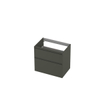 INK Wastafelonderkast - 70x45x65cm - 2 lades - greeploos - MDF lak - Mat beton groen SW693254