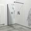 FugaFlow Eccelente Douche à l'italienne Vetro - 90x200cm - verre clair - noir mat SW1468458