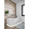 Riho Desire baignoire d'angle - 170x77cm - Configuration d'angle droite - avec plinthe LED - avec remplissage de baignoire chromé - acrylique blanc brillant SW925246