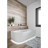 Riho Desire baignoire d'angle 170x77cm meuble d'angle droit avec plinthe led avec remplissage de baignoire chromé acrylique blanc brillant SW925246