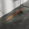 Brauer Caniveau de douche - 70x7.5cm - bride de plancher - grille carrelable réversible - acier inoxydable - cuivre brossé SW771543