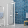 Sealskin Contour paroi de douche - 90x200cm - verre transparent - 6mm - blanc mat SW696341