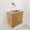 Mondiaz JOYA-DLUX 40cm toiletmeubel - kleur Oak - Wastafel FAYE positie Midden Zonder kraangat kleur Saba. SW1424157