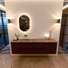 Mondiaz CIRO-DLUX Badkamermeubelset - 180x45x50cm - Solid surface wastafel Sombra - 1 wasbak Links - zonder kraangaten - 4 lades - Ruby SW1531985