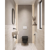 QeramiQ Dely Ensemble de toilette - réservoir encastré Qeramiq Flush - abattant 35mm - plaque de commande en pierre naturelle marbre blanc - boutons ronds - noir mat SW1578514