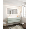 Mondiaz VICA ensemble de meuble de salle de bain - 150cm - meuble sous-vasque gris - 4 tiroirs - lavabo moon gauche - sans trou de robinet version XL 60cm de haut SW1090907