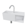 Wiesbaden Julia pack lave-mains – rectangulaire – 54 x 20 x 20 cm – Solid Surface blanc mat – robinet chromé SW793747