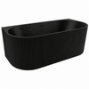 Zeza Nuo Baignoire Demi-Îlot - 170x80x58cm - nervuré - avec vidage - noir mat SW1408466