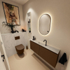 MONDIAZ TURE-DLUX Meuble toilette - 120cm - Rust - EDEN - vasque Opalo - position centrale - 1 trou de robinet SW1126205