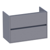 BRAUER Adore meuble sous-lavabo peu profond - 80x39x55cm - 2 tiroirs à fermeture douce - sans poignée - 1 découpe pour siphon - gris mat SW1198478