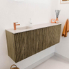 Mondiaz JOYA-DLUX 111.6cm toiletmeubel - ronding rechts kleur Dusk - Wastafel FAYE positie Links 1 kraangat kleur Meli. SW1425859