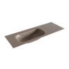 Mondiaz BIG small Smoke solid surface inbouw wastafel 130cm links SW430725 Mondiaz BIG small Smoke solid surface inbouw wastafel 130cm links SW430725