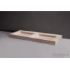 Forzalaqua Bellezza Doppio wastafel 140.5x51.5x9cm RECHTHOEK 2 wasbakken Travertin gezoet beige SW67841 Forzalaqua Bellezza Doppio wastafel 140.5x51.5x9cm RECHTHOEK 2 wasbakken Travertin gezoet beige SW67841