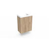Arcqua Luna Ensemble fontaine 54.3x39.7x21.8cm Canyon Oak avec fontaine en marbre mat blanc avec trop-plein SW420103