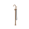 IVY Tribe Mitigeur de bain autoportant - bec pivotant - 150cm - flexible de douche - douchette barre - RVS316 - cuivre brossé mat PVD SW1031227