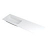 INK Faktor Lavabo - 160x45x1.5cm - 1 vasque à gauche - 0 trous de robinetterie - polystone blanc mat SW207304