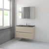 Bruynzeel Miko badmeubelset 66.5x101x51cm 1 kraangat 1 wasbak 2 lades met spiegelkast met softclose natuur eiken SW384559 Bruynzeel Miko badmeubelset 66.5x101x51cm 1 kraangat 1 wasbak 2 lades met spiegelkast met softclose natuur eiken SW384559