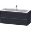 Duravit ketho 2 meuble de lavabo avec 2 tiroirs pour lavabo simple 121x48x55cm avec poignées chêne anthracite noir mat SW772868