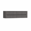 H&R Badmeubelen Juice Wastafelonderkast - 180x45x50cm - rechterhoek afgerond - 4 lades - geïntegreerde greep - Wenge SW1491396