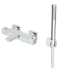 Adema Alcedo Mitigeur baingnoire thermostatique carré avec douchette et flexible lisse Chrome SW444777 Adema Alcedo Mitigeur baingnoire thermostatique carré avec douchette et flexible lisse Chrome SW444777