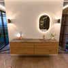 Mondiaz CIRO-DLUX Badkamermeubelset - 190x45x50cm - Solid surface wastafel Oza - 1 wasbak Rechts - 1 kraangat - 4 lades - Oak SW1531152