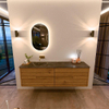Mondiaz CIRO-DLUX Ensemble de meubles de salle de bains - 170x45x50cm - lavabo solid surface Lava - 1 vasque à gauche - sans trous de robinet - 4 tiroirs - Chêne SW1530995