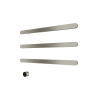Hotbath &MORE Handdoekradiator - 80x57cm - soft square - 3 stangen - horizontaal - met schakelaar - geborsteld nikkel (RVS) SW1245835