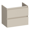 BRAUER Joy meuble sous-lavabo peu profond - 60x39x50cm - 2 tiroirs à fermeture douce - sans poignée - 1 découpe pour siphon - beige mat SW1201223