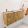 Mondiaz JOYA-DLUX 101.6cm toiletmeubel - ronding rechts kleur Oak - Wastafel FAYE positie Links 1 kraangat kleur Glace. SW1421997