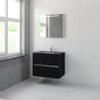 Bruynzeel Miko badmeubelset 66.5x81x51cm 1 kraangat 1 wasbak 2 lades met spiegel met softclose zwart eiken SW384578 Bruynzeel Miko badmeubelset 66.5x81x51cm 1 kraangat 1 wasbak 2 lades met spiegel met softclose zwart eiken SW384578