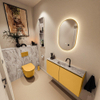 MONDIAZ TURE-DLUX Meuble de toilettes 100cm Ocher. Lavabo EDEN Glace position milieu. Avec 1 trou de robinet. SW1103432