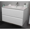 Adema Bella badmeubel met keramiek wastafel 1 kraangat 80x55x46cm Wit hoogglans SW398118 Adema Bella badmeubel met keramiek wastafel 1 kraangat 80x55x46cm Wit hoogglans SW398118