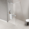 Fortifura Galeria handdoekrek voor inloopdouche - wandmontage / klemt op het glas - 140cm - inkortbaar - geborsteld RVS SW1212770