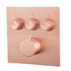 Wiesbaden Caral Klik Pro mitigeur thermostatique douche/baignoire encastré 3 fonctions avec partie encastrable en cuivre brossé SW717743