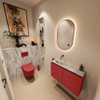 MONDIAZ TURE-DLUX Meuble toilette - 80cm - Fire - EDEN - vasque Glace - position gauche - sans trou de robinet SW1103280